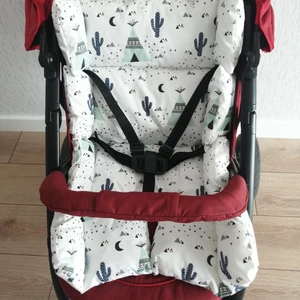 Babies Dream Bebek Arabası Minderi Poplin Kumaş Boncuk Elyaf Dolgulu