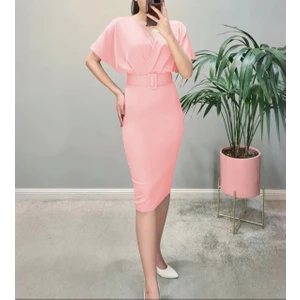 Dalgıç Kumaş Kemerli Elbise