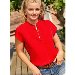 Dokuma Viskon Kumaş Gömlek(Kırmızı)