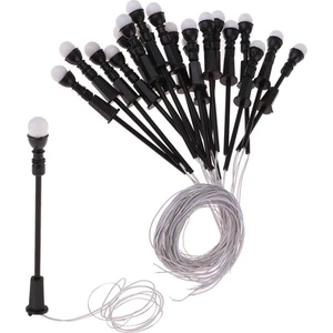 Best Life 20 Adet 1: 100 Ho Ölçekli LED Sokak Işıkları Ho Bahçe Tek Far Minyatür (Yurt Dışından)