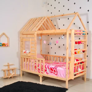 Montessori Yatak Çocuk Yatak Raf Doğal 90X190 Karyola