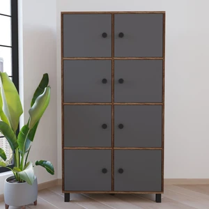 Robin Home Grand Ofis Klasör Dolabı Dosya Dolabı 8 Kapaklı Barok-Antrasit