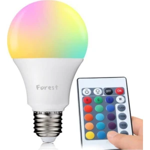 Forest Uzaktan Kumandalı Renk Değiştirebilen Rgb LED Ampul 10 W E27 Rgbor1
