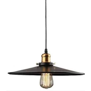 Retro Metal Sarkıt Avize Rustik Tekli Sarkıt Siyah Cafe Mutfak Aydınlatma 40 cm