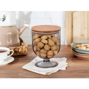 Madame Coco Marion Ahşap Kapaklı Saklama Kabı - Füme - 1600 ml