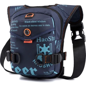 vshop Haoshuai 5126 Sürme Bacak Çantası Spor Erkekler Göğüs Çantası  Lacivert (Yurt dışından)