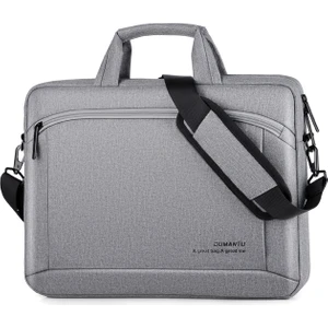 vshop Oumantu 030 Taşınabilir 15 Inç Laptop Çantası Deri Çanta  Açık Gri (Yurt dışından)