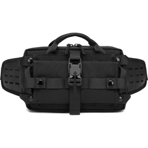 vshop Ozuko 9450 Men Waterproof Waist Bag  Siyah (Yurt dışından)