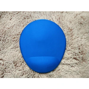 Mağaza Depom Düz Mavi Renkli Bilek Destekli Oval - Baskılı Mouse Pad