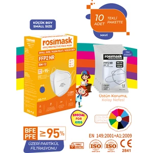 Ffp2 Çocuk Maske (6-12 Yaş) 10 Adet Indigo Mavi Maske