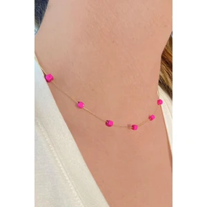 Şubu Tasarım Kadın Gold Kaplama Kolye Pembe SBT0811