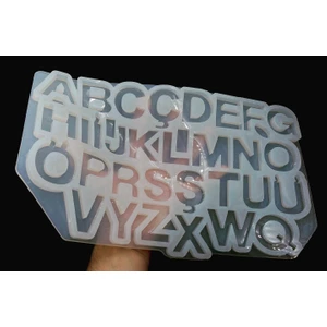 Aj Resincraft Epoksi Silikon Kalıp / Standart Boy Alfabe Kalıbı / Türkçe Alfabe Kalıbı / Türkçe Harf Kalıbı