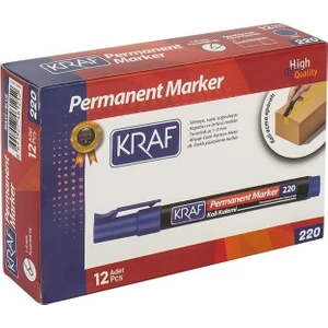 220 Mavi Yuvarlak Uç Permanent Koli Kalemi 12'li