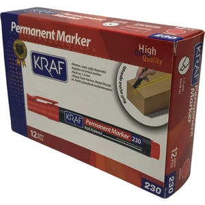 230 Kesik Uçlu Permanent Kırmızı Koli Kalemi 12'li