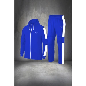Poseidon Storm Erkek Mavi Supra Penye Kumaş Rahat Kesim Kapüşonlu Fit  Eşofman Takımı (S-3xl)