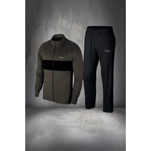 Poseidon Storm Erkek Haki Supra Penye Kumaş Fermuarlı Mevsimlik Eşofman Takımı (S-3xl)