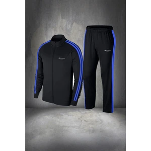 Poseidon Storm Erkek Siyah Supra Penye Kumaş Antrenman ve Koşu Eşofman Seti (S-3xl)