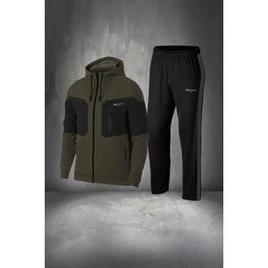 Poseidon Storm Erkek Haki  Supra Penye Kumaş Rahat Kapüşonlu Eşofman Seti (S-3xl)