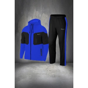 Poseidon Storm Erkek Mavi Supra Penye Kumaş Cepli Rahat Eşofman Takımı (S-3xl)