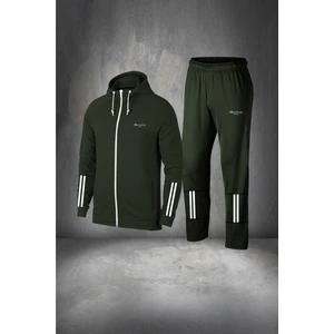 Poseidon Storm Erkek Haki Supra Penye Kumaş Rahat Kapüşonlu Yürüyüş ve Koşu Takımı (S-3xl)