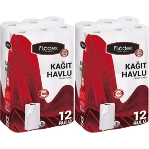 Kağıt Havlu Çift Katlı 24 Lü Paket (2 Paket x 12) (Extra Güçlü Serisi)
