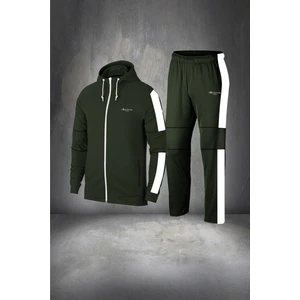 Poseidon Storm Erkek Haki Supra Penye Kumaş Rahat   Kapüşonlu Koşu Takımı (S-3xl)