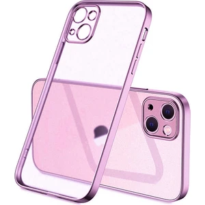 iPhone 13 Mini Renkli Kenar Şeffaf Kılıf Kamera Korumalı Silikon Kılıf