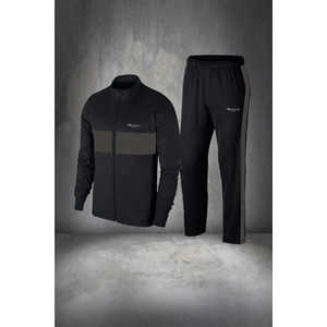 Poseidon Storm Büyük Beden Erkek Siyah Supra Penye Kumaş Koşu ve Yürüyüş Seti (4xl- 10XL)