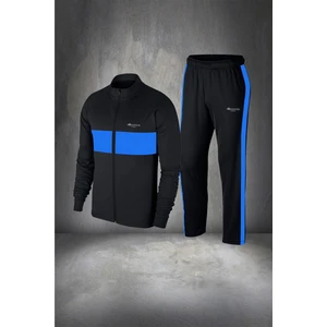 Poseidon Storm Büyük Beden Erkek Siyah Supra Penye Kumaş Rahat Eşofman Takımı (4xl- 10XL)