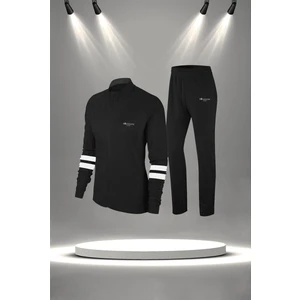 Poseidon Storm Kadın Siyah Supra Penye Kumaş Şık ve Rahat Eşofman Takımı Seti (S-3xl)