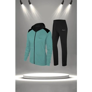 Poseidon Storm Kadın Su Yeşili Supra Penye Kumaş Alt ve Üst Eşofman Takımı Seti (S-3xl)