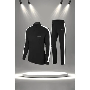 Poseidon Storm Kadın Siyah Supra Penye Kumaş Koşu Takımı Seti (S-3xl)