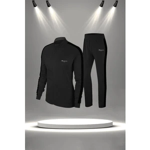 Poseidon Storm Kadın Siyah Supra Penye Kumaş Eşofman Takımı Seti (S-3xl)