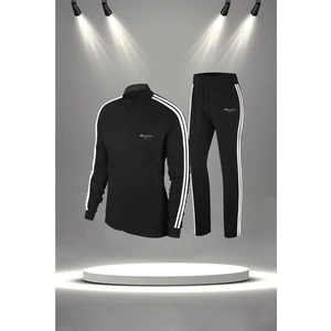 Poseidon Storm Kadın Siyah Supra Penye Kumaş Rahat Konforlu Kesim Eşofman Takımı (S-3xl)