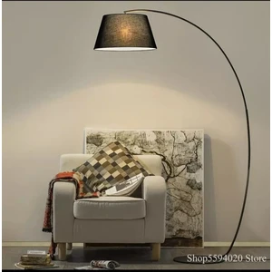 Retro Metal Dekoratif Rustik Siyah C Kol Başlık Köşe Lambası Lambader Başlık Çap:40 cm