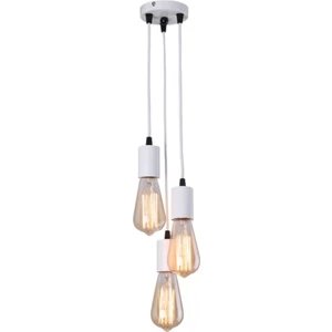 Retro Metal Beyaz Dekoratif 3 Lü Rustik Sarkıt Avize