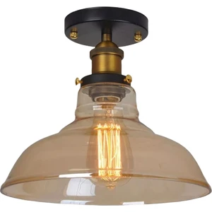Retro Tavan Ploftoner Rustik Dekoratif Avize Bal Camlı 23 cm