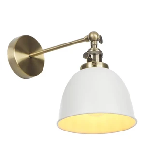 Retro Metal Dekoratif Mafsallı Beyaz Duvar Aplik