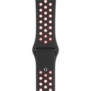 Piyasa Sepeti Apple Watch Uyumlu Series 7 45 mm Fileli Kordon Siyah-Kırmızı