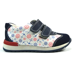 47293 Hakiki Deri Lacivert Cırtlı Ortopedik Erkek Çocuk Spor Ayakkabı