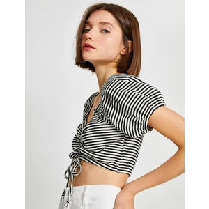 Büzgülü Crop Tişört