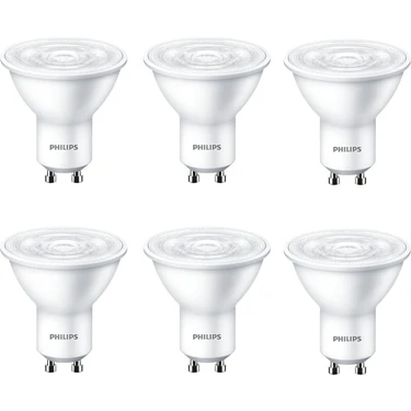 Philips Essential LED 4.7W-50W Beyaz Işık 6500K GU10 220V LED Spot Ampul 6