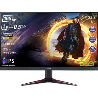 Acer Nitro VG240YS 23,8" 165 Hz (Hdmı+Display) Amd Radeon Freesync FHD ( 1920X1080 ) HDR 10 IPS