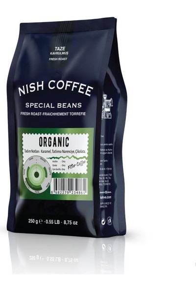 Nish Filtre Kahve Organic Kahve 250 gr Çekirdek Kahve