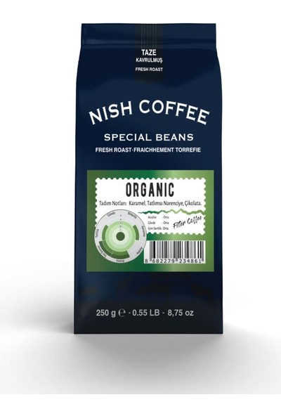 Nish Filtre Kahve Organic Kahve 250 gr Çekirdek Kahve
