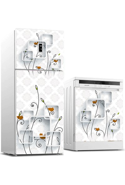 JASMIN2020 Buzdolabı ve Bulaşık Makinası Sticker Beyaz Eşya Kaplama Beyaz Eşya Sticker Kaplama Kare Tasarım