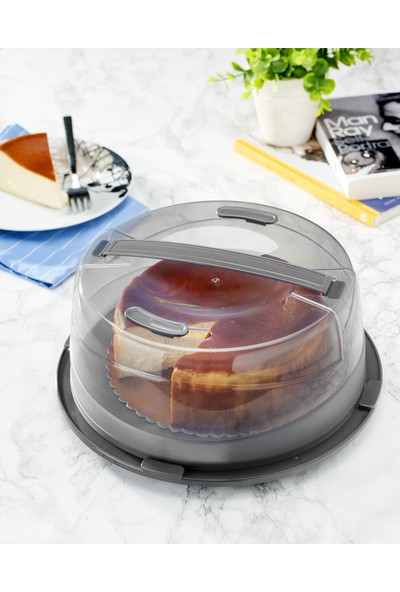 Meleni Home Pasta Kek Börek Borcam Taşıma ve Saklama Kabı - Kilitli Kapaklı - Platin Serisi