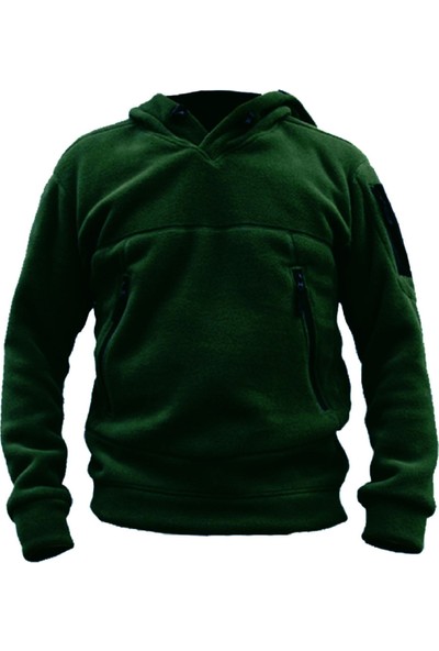 Genıus Store Erkek Polar Outdoor Kapşonlu Kombat Tactical Cepli Polar