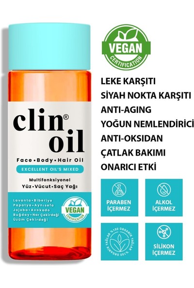 CLIN OIL Multifonksiyonel Oil (Yüz Vücut Saç) 100 ML