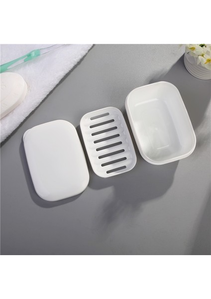 Banyo Drenaj Sabunluk Plastik Mühürlü Seyahat Sabunluk Kutusu Beyaz (Yurt Dışından)